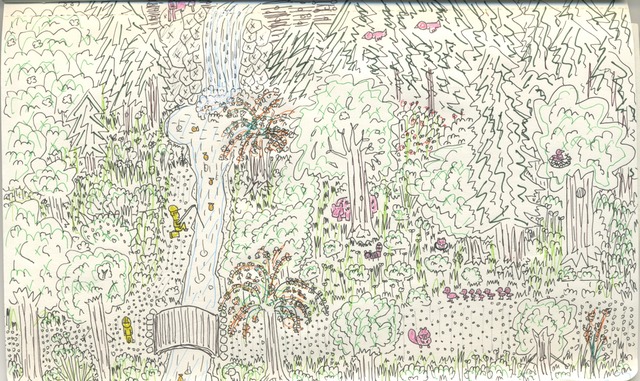 Forest with Pink Animals