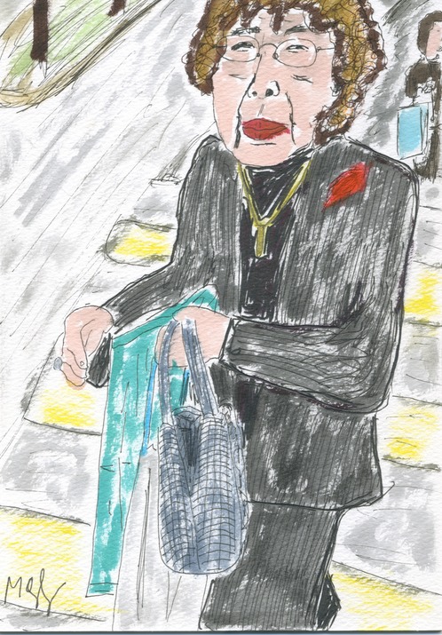 Old Lady Crossing the Street