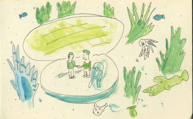 Hand Shake Under the Sea