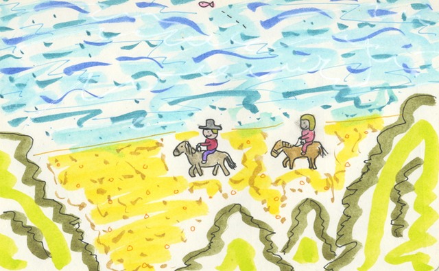 Horseback Riding on the Shore
