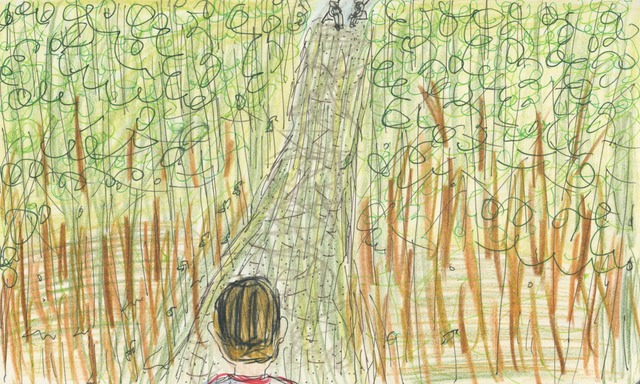 Walking up to meet the soldiers